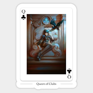 Queen of Clubs Sticker